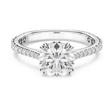 Swarovski Stilla cocktailring, Ronde slijpvorm, Pavé, Wit, Zilverkleurige afwerking