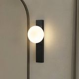 Lindby badkamer wandlamp Tavrik, zwart/wit, hoogte 30 cm, glas
