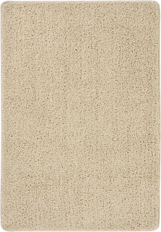 vidaXL Shaggy vloerkleed anti-slip 120x170 cm crèmekleurig