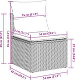 vidaXL Bankstel 3-zits Beige Polyrattan