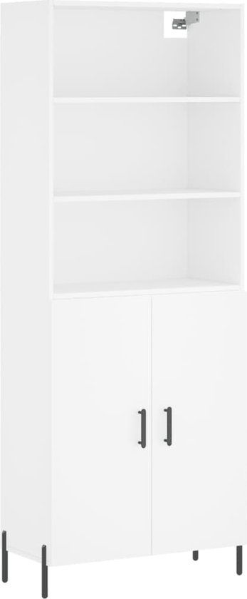 vidaXL Hoge kast 69,5x34x180 cm bewerkt hout wit