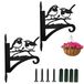 Solidchoice - Support mural pour 2 pots de fleurs - Suspension en fer pour plantes et décorations (Deux oiseaux, modèle B)