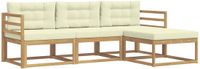 vidaXL - Bank loungeset - 4 zitplekken - Wit en crème - Polyester