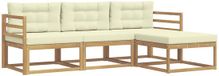 vidaXL - Bank loungeset - 4 zitplekken - Wit en crème - Polyester