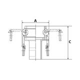 Riegler Kamlok-snelkoppelingsdoos, slangaansluiting, type C, aluminium, slang LW 25, voor stekker-Ø 37 mm, PN max. 16 bar, temp. Maximale 68 °C.