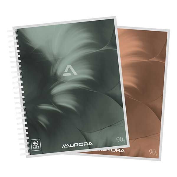 Aurora spiraalblok 165 x 210 mm gelinieerd 90 grams 50 vel assorti (10 stuks)