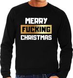 Bellatio Decorations Shoppartners Bv Grote maten foute Kersttrui / sweater - Merry fucking Christmas - zwart voor heren - kerstkleding / kerst outfit XXXL