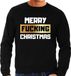 Bellatio Decorations Shoppartners Bv Grote maten foute Kersttrui / sweater - Merry fucking Christmas - zwart voor heren - kerstkleding / kerst outfit XXXL