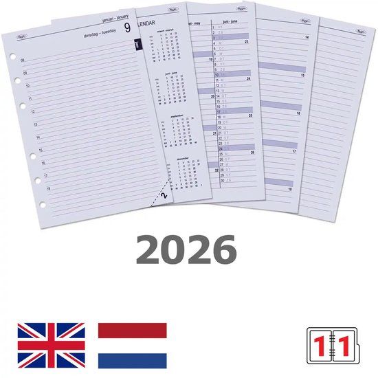 Kalpa 6201-26 A5 Planner Vulling 2026 NL EN