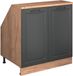 Vicco Rion Kast voor schuine wand – 80 x 81.6 cm met 2 deuren, kastromp 60 cm diepte Antraciet landhuis
