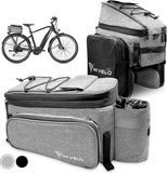 MIVELO - Fietstas voor bagagedrager - bagagedragertas fiets - uitbreidbaar tot 20 l - waterafstotend - 20 l grijs