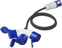 ProPlus câble adaptateur - 3 voies - 150 cm - 3 x 1.5 mm² - fiche CEE vers 3 prises CEE
