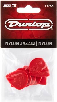 Dunlop Jazz III Red Nylon 6-pack plectrums