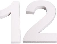 Marque non spécifiée Polystyrène chiffre 12 ans - H25 cm - blanc