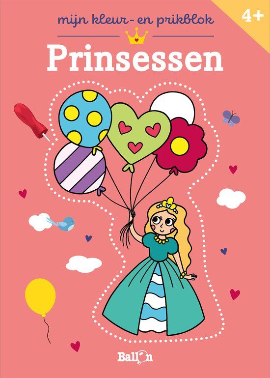 Top1Toys Ballon Kids Kleur- en prikblokken - Prinsessen