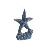 Fijalo Item International Deurstopper Zeester - blauw - gietijzer - 12 x 6 x 15 cm