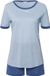 Hanro Laura pyjama Vrouwen Korte mouw Gestreept sea breeze XS