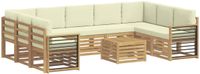 vidaXL Buiten bankenset 10 st Wit en crèmekleurig Polyester