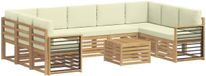 vidaXL Ensemble de canapé d'extérieur 10 pièces Blanc et crème Polyester