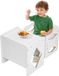 VEVOR Montessori-Activiteitentafel voor Kinderen, Leerstoelset, Houten Hoogteverstelbaar, Wit