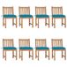 VidaXL Tuinstoel Terras Gecapitonneerde zitting Teak Blauw