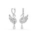 Swarovski Swan Dames Oorbellen Metaal - Transparant/Zilver