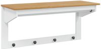 vidaXL Kapstok HILL Wit en honingbruin 90 x 35 x 41,5 cm