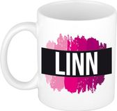 Bellatio Decorations Linn naam cadeau koffie mok