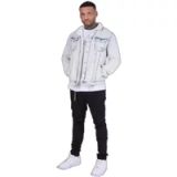 PROJECT X PARIS Denim jas met schapenvacht kraag