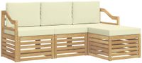 vidaXL - Bank loungeset - 4 zitplekken - Wit en crème - Polyester
