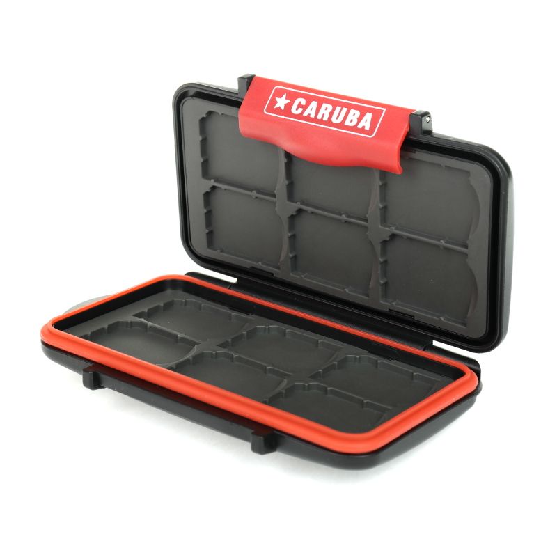 Caruba MCC-4 - Geheugenkaartdoosje - Zwart/Rood