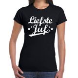 Bellatio Decorations Liefste juf cadeau t-shirt zwart voor voor dames - Einde schooljaar/ juffendag cadeau 2XL