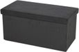 Urban Living Hocker bank - poef XXL - opbergbox - donkergrijs - polyester/mdf - 76 x 38 x 38 cm - opvouwbaar