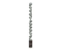 DECORIS Kerstbal Breukvast Zilver Mini 3 cm 14 Stuks