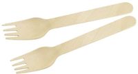 Fackelmann Set van 30 wegwerp houten vorken 16 cm