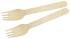 Fackelmann Set van 30 wegwerp houten vorken 16 cm