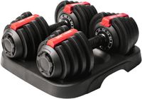 Gorilla Sports Verstelbare Dumbbells 25 kg – 2 x 12,5 kg – 11 Gewichtsstanden – Met Rek