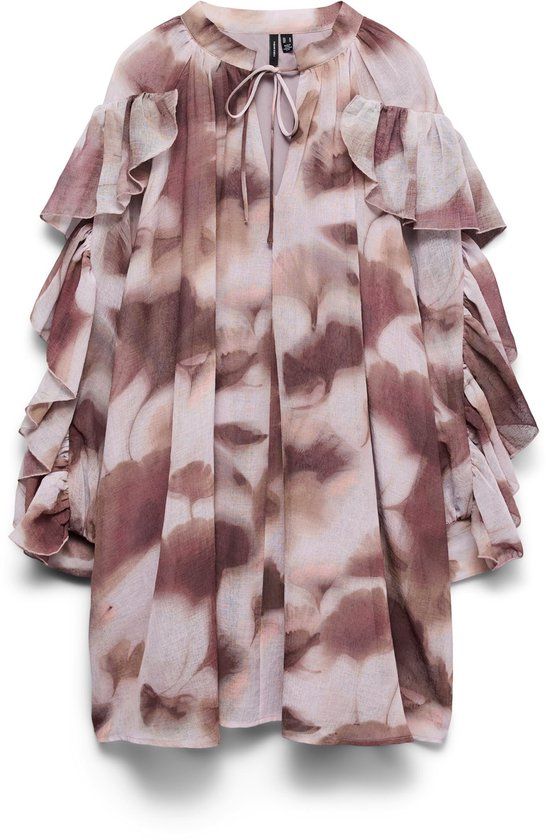 VERO MODA VMSABRINA LS RUFFLE DRESS WVN EXP Jurk Dames L Wistful Mauve