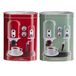 Excellent Houseware Retro koffiemachine set koffie bewaarblik - metaal - rood - 13x8x19 cm - cups/bonen/filterkoffie
