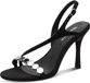 Tamaris Dames Sandalen met hak Zwart Textiel 39