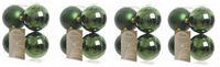 Decoris Boules de Noël - 16 pièces - vert foncé - 10 cm - plastique