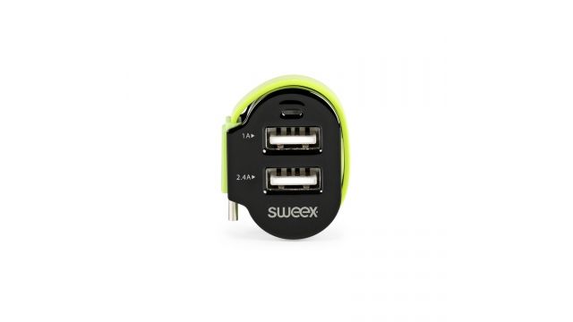 Sweex CH-024BL Autolader 3-uitgangen 6 A 2x Usb / Usb-c™ Zwart/groen