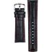 Hirsch Horlogeband - Grand Duke Zwart Rood Stiksel - Leer - 24mm