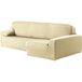 ECOMMERC3 Bankhoes voor chaise longue, lang hoekdeel rechts, elastisch, van jacquard, chaise longue-bankhoes, ecru, universele pasvorm, met schuimstoffen en antislip elastieken banden