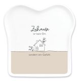 Grafik-Werkstatt Workshop toastbord met spreuk porselein thuis, wit