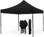 LifeGoods Tente de réception - Pliable - 3x3 m - Easy Up - Pavillon - Imperméable - Sac de transport à roulettes - Anthracite