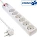 InLine contactdoosstrook, 6-voudig aardingscontact, met ÜSS, wit