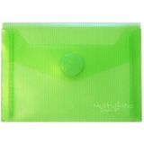 Grafoplas - Verpakking met 5 enveloppen van kunststof, A6, klittenbandsluiting, groen, multiline, 16 x 12 cm, doorschijnend gestreept polypropyleen, perfect voor kleine documenten
