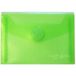Grafoplas - Verpakking met 5 enveloppen van kunststof, A6, klittenbandsluiting, groen, multiline, 16 x 12 cm, doorschijnend gestreept polypropyleen, perfect voor kleine documenten