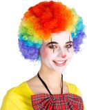 Tectake Pruik Clown Afro Kleurrijk